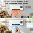 1800W Wall-Mounted Heating & Cooling Fan with Remote Control, LED Display & Touch Controls