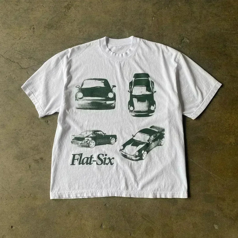 Flat-Six Car Graphic Tee & Cherry Blossom Shirt