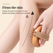 Wooden Body Massage Brush with 28 and 33 Rounded Comb Teeth, Finger Grip Handle & Hand Strap