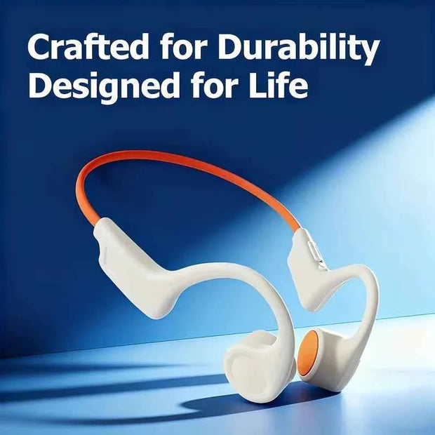 Open-ear Bone Conduction Headphones, Wireless Ear-hook Sports Headset with Microphone, 16 Hours Playback, BT 5.3 Stable Connection, HiFi Stereo, Hands-free Calling for Running & Cycling