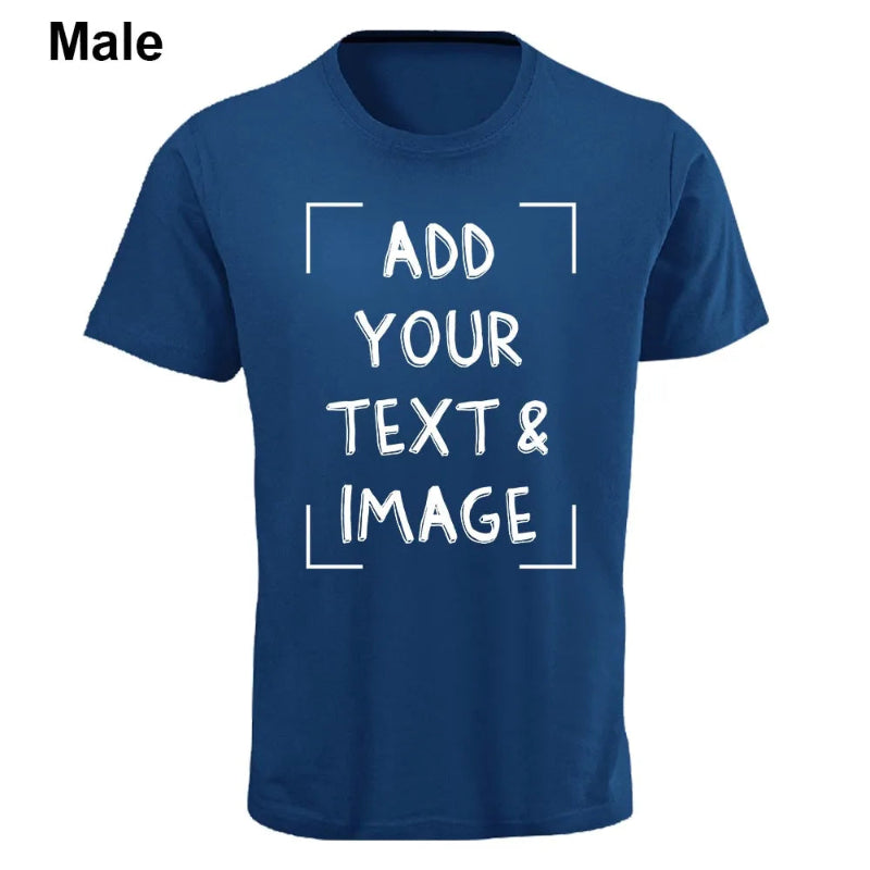 Add Your Text & Image Customizable Crew Neck Short Sleeve T-Shirt