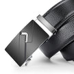 Premium Black Leather Belt with Stylish Metal Buckle