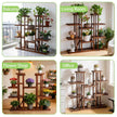Wooden Plant Shelf Flower Pot Stand Indoor Outdoor Multi-Tier Plant Display Stand