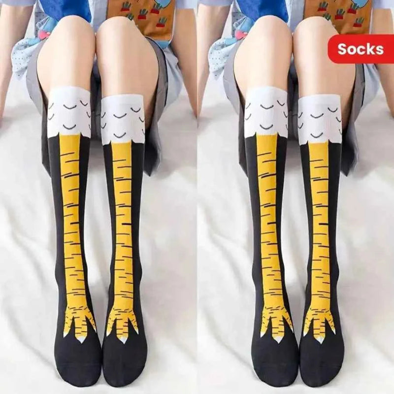 3 Pairs of Black Fun Chicken Claw Socks, Suitable for Casual or Formal Attire, with Interesting Sock Pattern Design