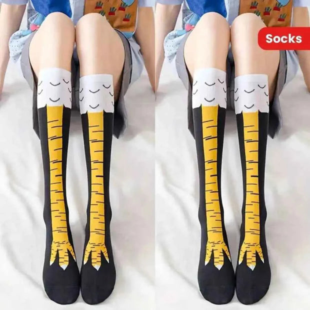 3 Pairs of Black Fun Chicken Claw Socks, Suitable for Casual or Formal Attire, with Interesting Sock Pattern Design