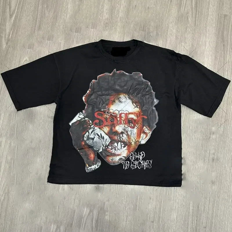Graphic Cartoon Face T-Shirt – Funny & Unique Short Sleeve Tee | Unisex Cotton Shirt