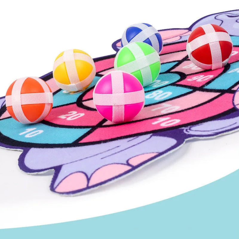 Montessori Cartoon Animal Dart Board Sticky Ball Game for Kids 2-4 Years Educational Interactive Toy Baby Family Indoor Activity