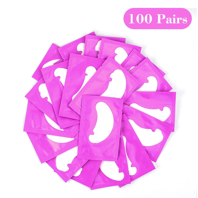 50 Pairs Hydrogel Eye Pads for Eyelash Extensions U-Shaped Gel Patches Lash Extension Supplies