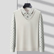 Men's Long Sleeve Polo Shirt with Two Piece Design for Casual Business Style