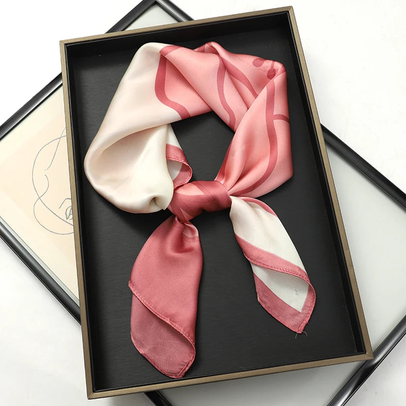 Women’s Printed Square Hair Scarf for Neck and Bag Styling