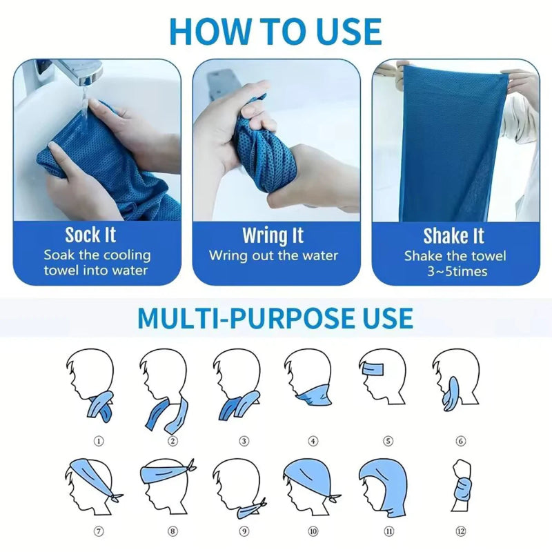 Breathable Cooling Towel Ultra Soft Microfiber Sports Towel for Outdoor Activities