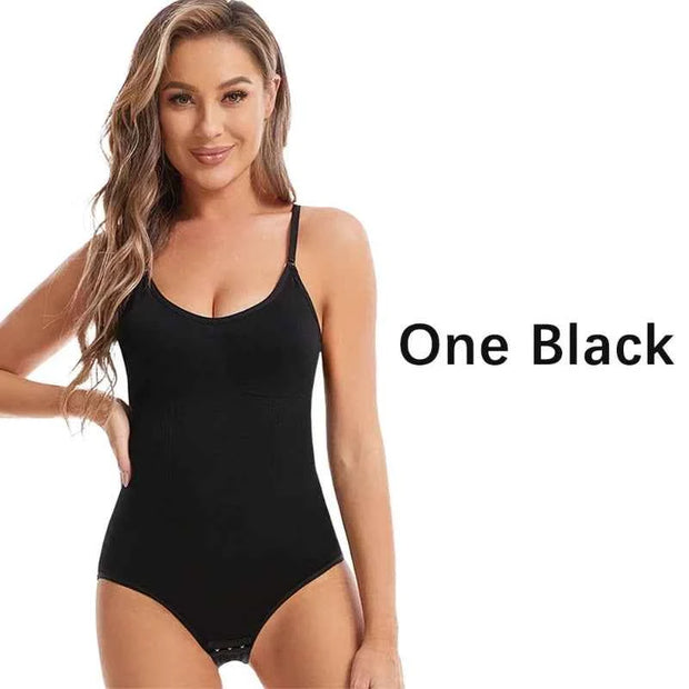 3-Piece Shapewear Bodysuit Set – Women’s Adjustable Body Shaper | Black, Brown & Beige