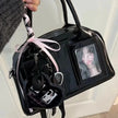 Women’s Transparent Display Window Crossbody Handbag with Top Handles