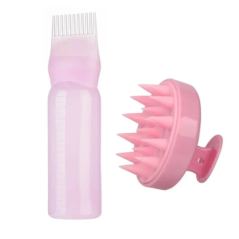 Silicone Shampoo Scalp Massage Brush Hair Dye Applicator