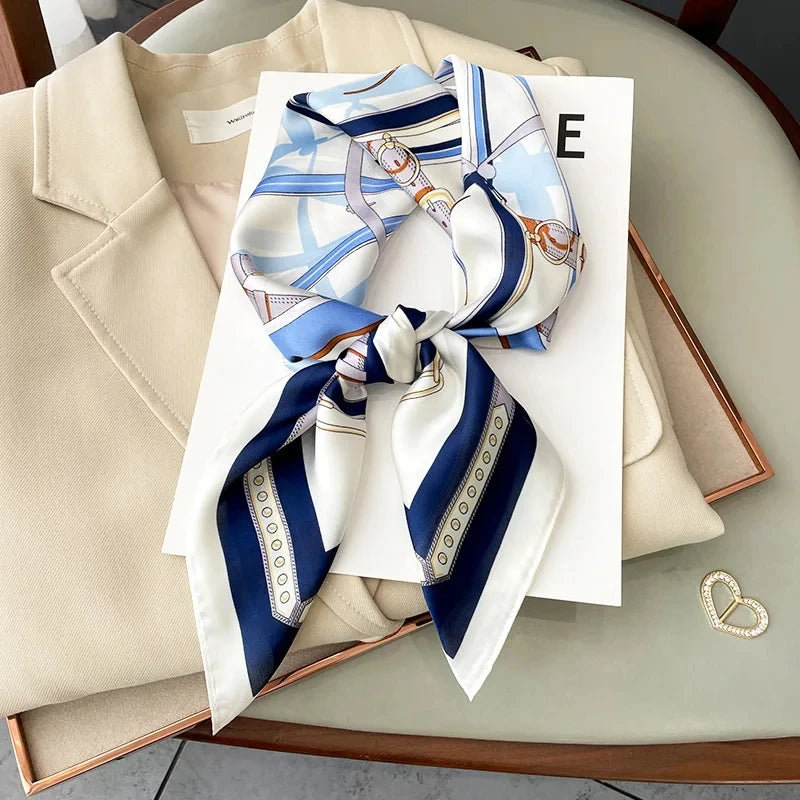 Women’s Printed Square Hair Scarf for Neck and Bag Styling