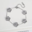 Clover Charm Bracelet Set – Gold-Tone Chain Bracelets with Multi-Color Clover Charms