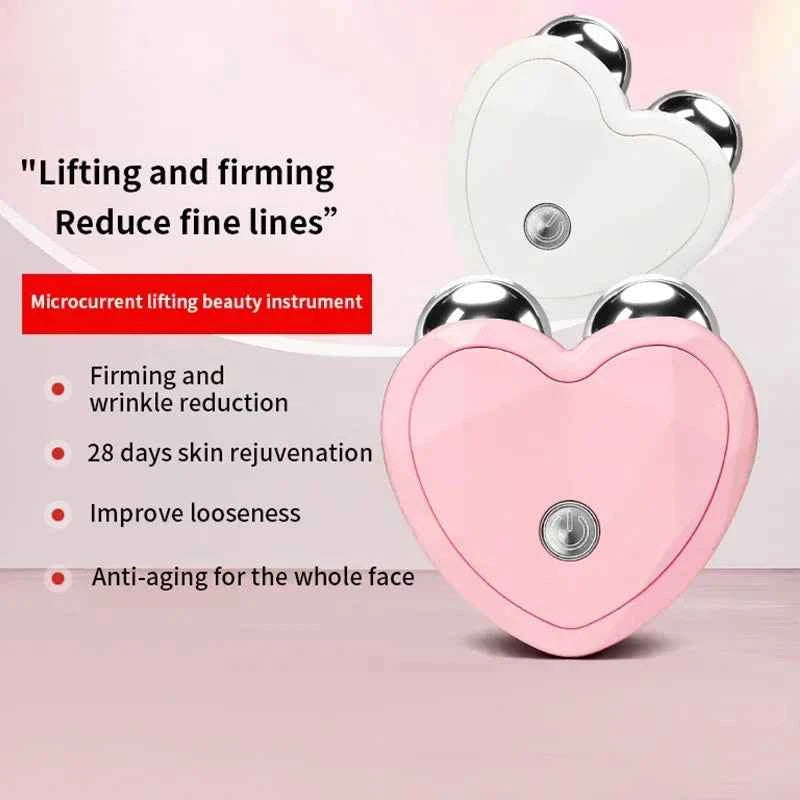 KEMOKO Micro Current Beauty Device Mini Facial Lifting Roller EMS Massager Skin Care Tool