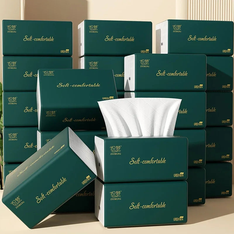 ZHIMENG Household Facial Tissues 10 Boxes – Soft Pull-Out Paper Towels for Home & Office