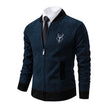 Men’s Vintage Plaid Knitted Cardigan with Button Front, V-Neck & Front Pockets