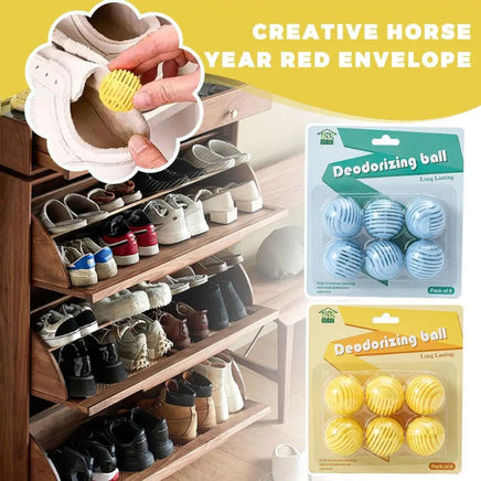Powerful Shoe Cabinet Deodorizer Balls – Long Lasting Odor Eliminator for Shoes, Wardrobes & Storage Spaces