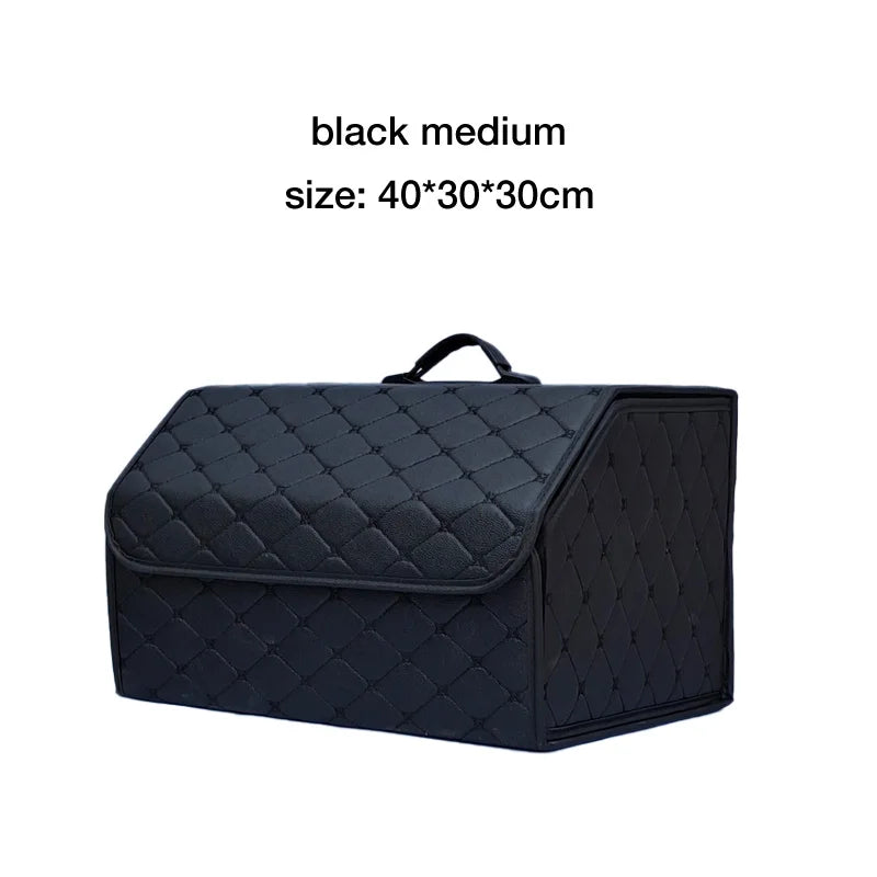 Car Trunk Organizer Box Large Capacity Folding Leather Storage Bag
