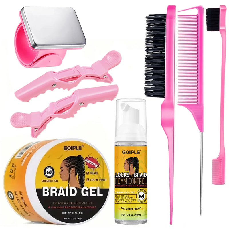 GOIPLE Strong Hold Braid Gel – High Shine Moisturizing Edge Control for Braids, Locs & Twists