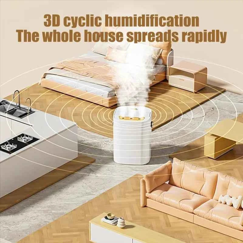 1 set of three nozzle night light humidifier 1.8L large capacity double filter aromatherapy machine mute bedroom car mounted spr