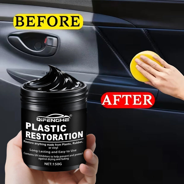 Car Plastic Restorer Polish Paste 150g – Long Lasting Gloss & Protection for Tires, Interior & Bumper Care