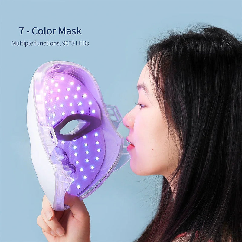 LED Face & Neck Mask Rechargeable Photon Beauty Machine Skin Care Rejuvenation Device