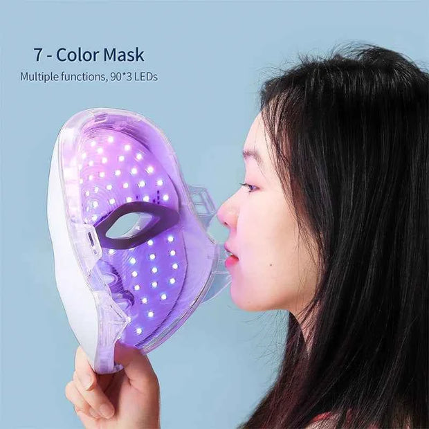 LED Face & Neck Mask Rechargeable Photon Beauty Machine Skin Care Rejuvenation Device
