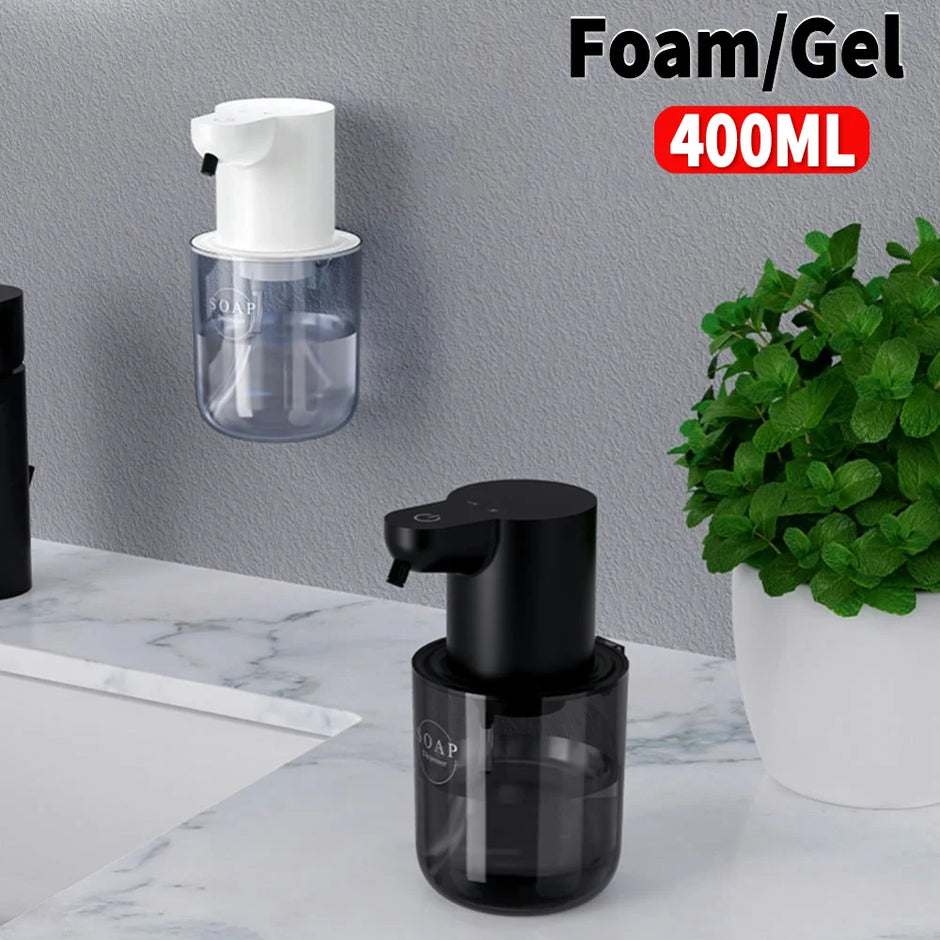 400ML Automatic Foam & Gel Soap Dispenser – 4-Level Infrared Sensor Touchless Pump, IPX5