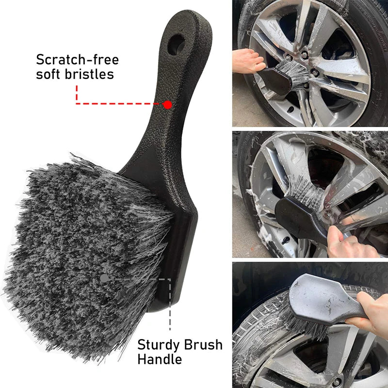 SEAMETAL Car Tire Wheel Rim Cleaning Brush Detailing Wash Tool