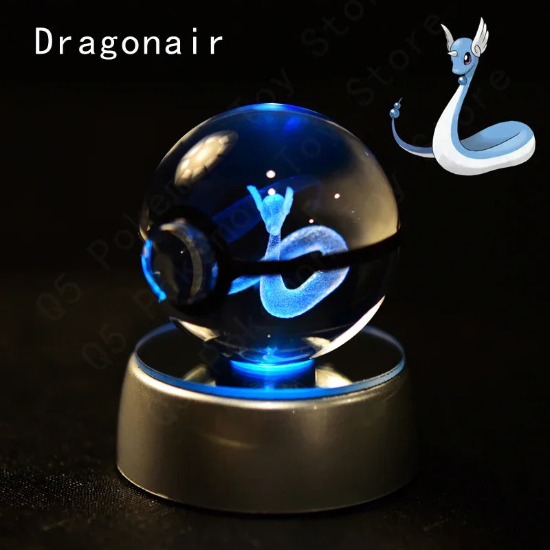 3D Pokémon Crystal Ball 5cm with Multicolor LED Base