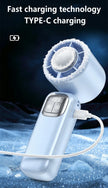 Lenovo 199-Speed Foldable Ice Cooling Handheld Fan with Type-C Charging & Digital Display