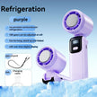 100-Speed Handheld Cooling Fan with LED Display, Folding Stand & Neck-Hanging Design