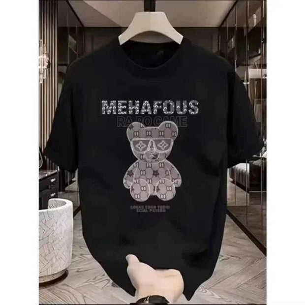 Louis Vuitton Bear Graphic T-shirt – Stylish Casual Wear for Men | Black & White Options