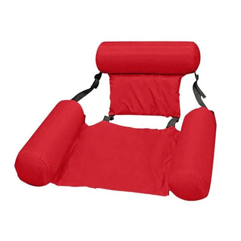 Inflatable Floating Pool Chair with Backrest – Multi-Color Adult Lounger