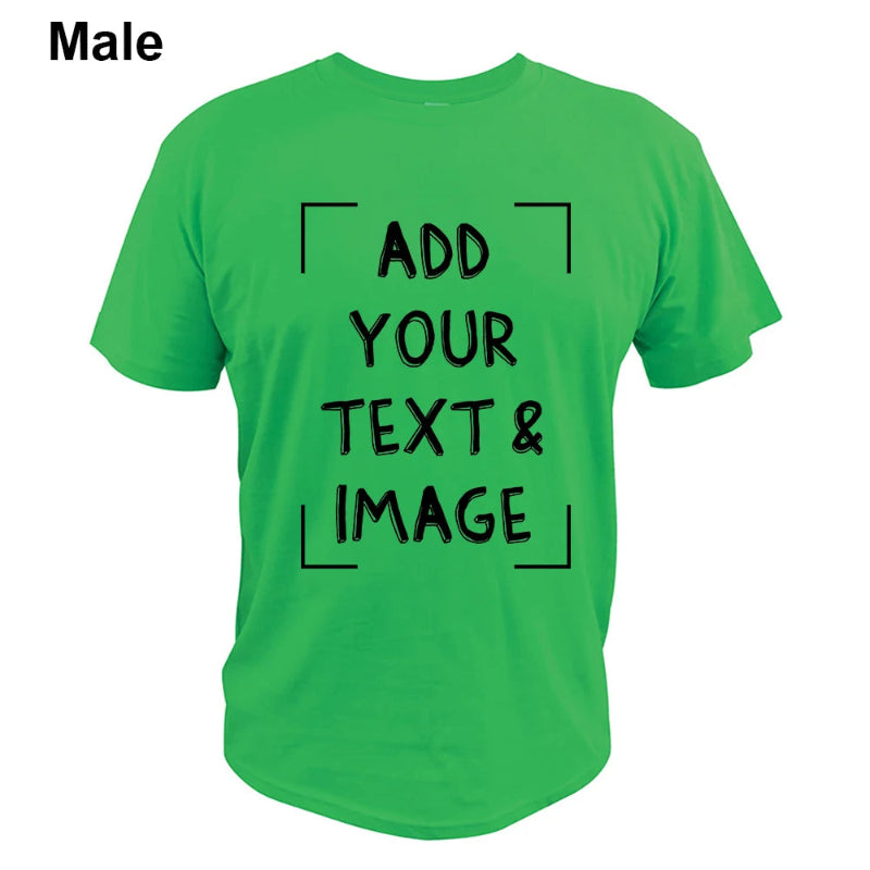 Add Your Text & Image Customizable Crew Neck Short Sleeve T-Shirt
