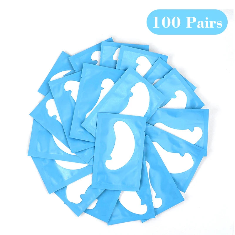 50 Pairs Hydrogel Eye Pads for Eyelash Extensions U-Shaped Gel Patches Lash Extension Supplies