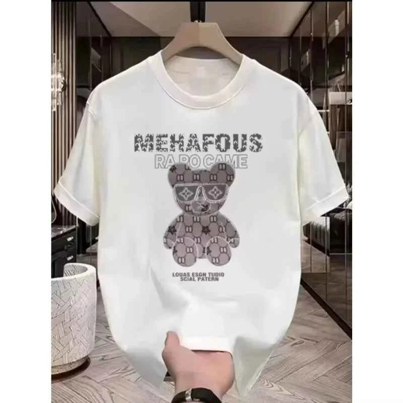 Louis Vuitton Bear Graphic T-shirt – Stylish Casual Wear for Men | Black & White Options
