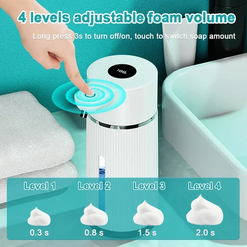 420ML Automatic Smart Sensor Soap Dispenser – Wall-Mounted Electric Foam & Liquid Pump
