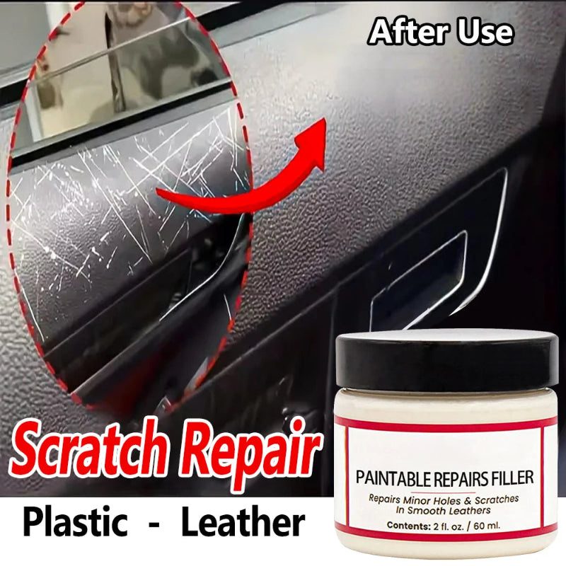 Paintable Leather Repair Filler Paste – Multi-Purpose Scratch Repair Cream for Car Interiors & Home Leather Care