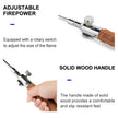 WIDESEA Long-Handle Detachable Stainless Steel Camping Torch with Wooden Grip & Carry Pouch