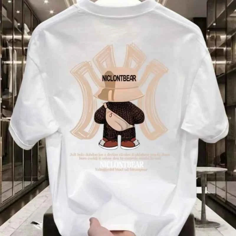Nicolon Bear Graphic T-shirt – Stylish Casual Wear for Men | Black & White Options