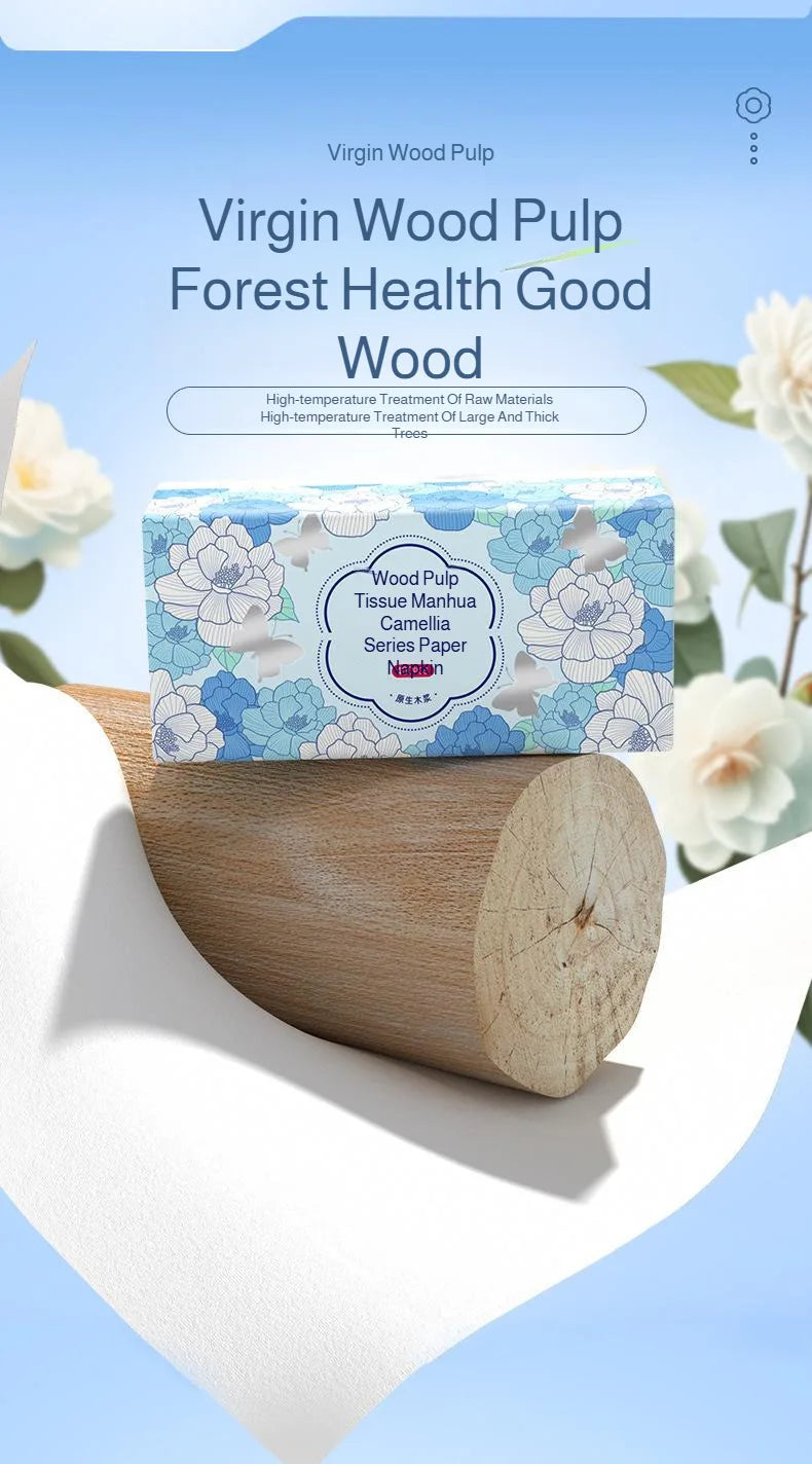Manhua Household Tissue Paper 20 Packs Bulk 400 Sheets Each Thickened Soft Disposable Napkins for Home Daily Cleaning Face Towel