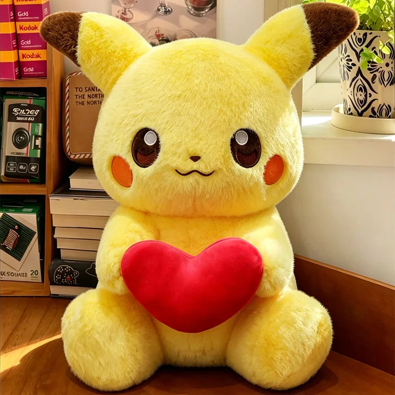 Pikachu Heart Holding Plush Toy - 30cm, 50cm & 60cm