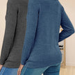 Women's Deep V-Neck Long Sleeve Heather Knit T-Shirts – 2 Pack Casual Loose Fit Tops
