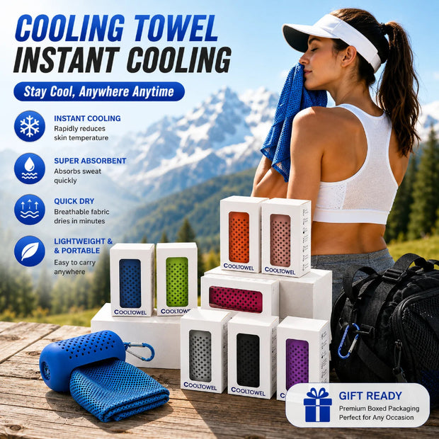 Cooling Towel with Silicone Capsule Case for Gym Running Travel and Outdoor Activities