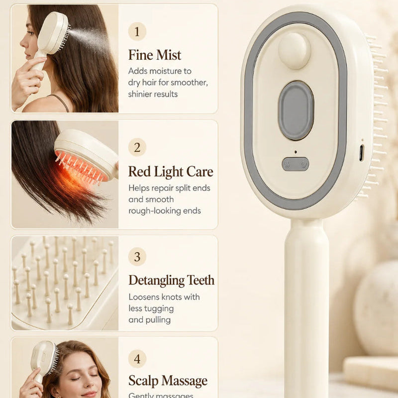 Air Cushion Massage Comb – Hair Brush, Steam Brush & Spray