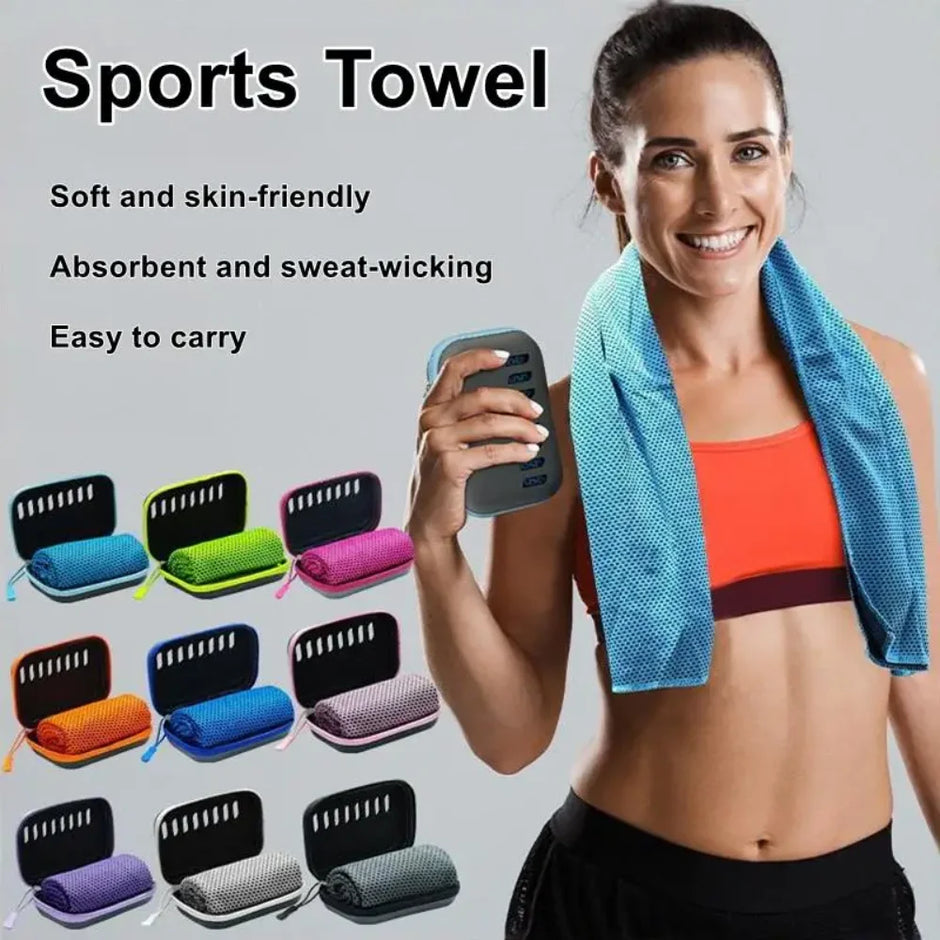 30×80cm Cooling Sports Towel with EVA Case